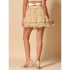 INSPIRE CHIC Women's Layered Ruffle Hem Elastic Waist A-Line Skater Floral Mini Skirt - 4 of 4