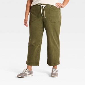 Women's Plus High-Rise Cropped Straight Leg Tie-Front Pants - Ava