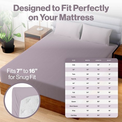 Lavender Full Cotton Fitted Sheet Set