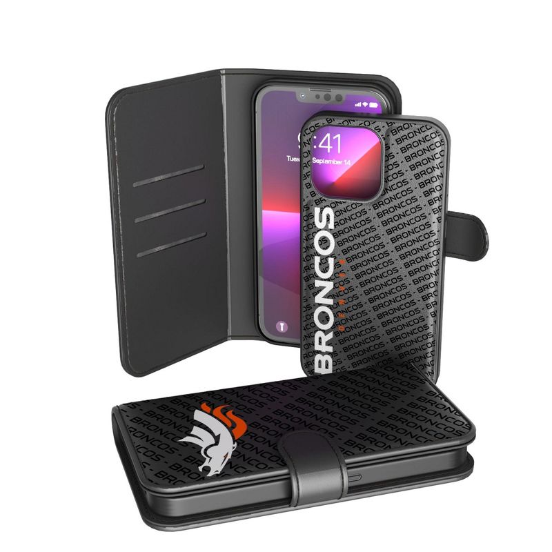 Keyscaper Denver Broncos Monocolor Tilt Wallet Phone Case, 1 of 2