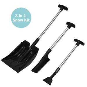 Costway 3-in-1 Snow Shovel w/Ice Scraper &Snow Brush Portable Shovel Kit - 1 of 4