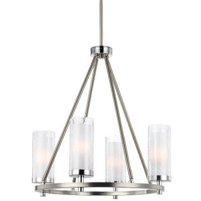 Feiss Jonah 20" Wide Satin Nickel Round 4-Light Chandelier