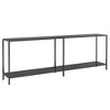 vidaXL Console Table Black 86.6"x13.8"x29.7" Tempered Glass - 2 of 4