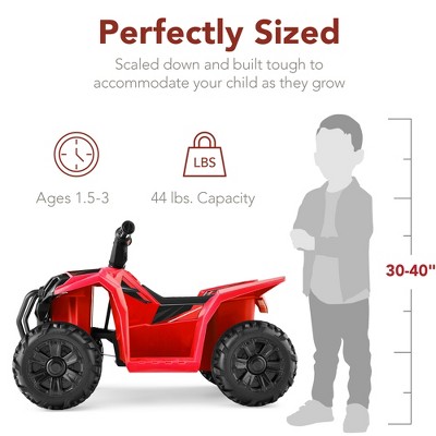 Red 6V Kids Ride-On Quad ATV with Treaded Tires