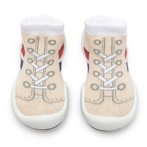 Komuello Toddler First Walk Sock Shoes - Runner Light Beige - 1 of 4
