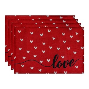 REGALWOVEN Love Hearts Placemats Set of 6, Happy Valentine's Day Dining Table Place Mats, Wedding Anniversary Holiday Decor - 1 of 4