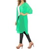 LA LEELA Women's Open Front Solid Sheer Beach Button Down Swimwear Cover ups Casual Duster for Women Beachwear Cardigan for Women - 3 of 4