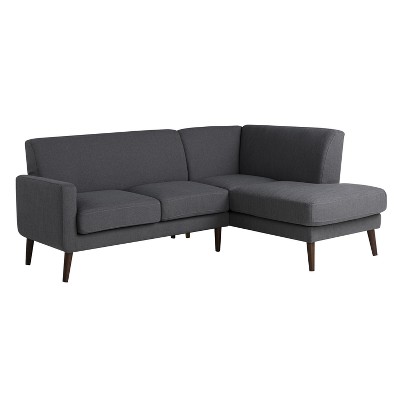 Lifestyle Solutions Salford Sofa Bumper Sectional Woven Charcoal