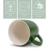Elanze Designs Green White Two Toned Ombre Matte 12 ounce Ceramic Stoneware Coffee Cup Mugs Set of 4 - 3 of 4