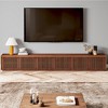 POVISON 118" Modern Wood TV Stand, Minimalist Slatted Entertainment Center Media Console, Mid-Century Modern TV Console, Perfect for 100-inch TVs - 2 of 4