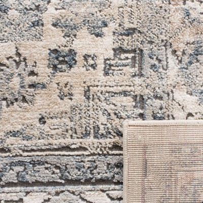 Ivory and Blue Handmade Wool Runner Rug, 2'2" x 6'