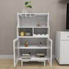 Sevobal Utility Storage Cabinets, Freestanding Cabinet with Transparent Doors and Open Shelves for Living Room Kitchen, White, 27.55"*15.74"*50.3" - 3 of 4