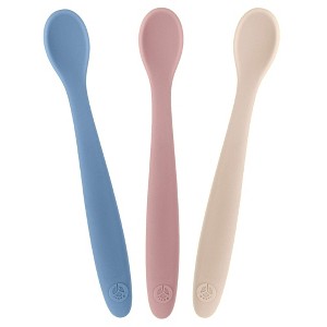 WeeSprout Silicone Baby Spoons, First Stage Infant Feeding Utensils With Soft-Tip, Set of 3 - 1 of 4