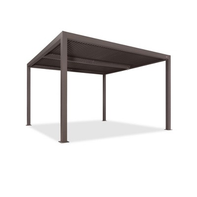 PURPLE LEAF Outdoor Louvered Pergola Sun Shade Outside Canopy with Aluminum Roof for Pool Hot Tub Backyard Garden Pavilion Patio Hardtop Gazebo