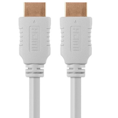 Monoprice High Speed HDMI Cable - 3 Feet - White, 4K @ 24Hz, HDR, 18Gbps, YUV 4:4:4, 28AWG - Select Series