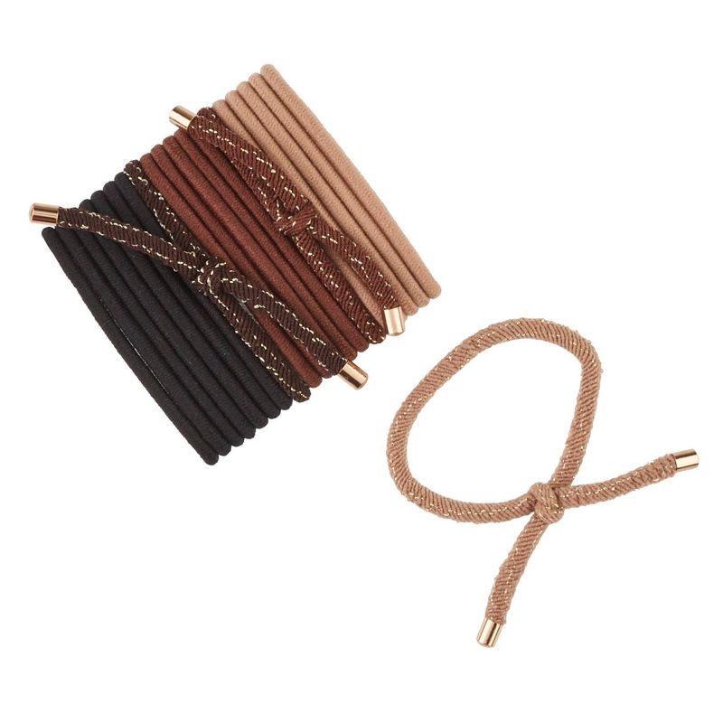 sc&#252;nci No Damage Regular and Knotted Elastic Hair Ties - Neutral - All Hair - 20pcs, 5 of 6