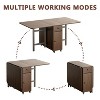 ATJafurn 58.9'' Foldable Dining Table For Small Space, Rectangular Wood Folding Extendable Kitchen Table with Drop Leaves, No Assembly Required - 2 of 4