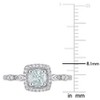 EVERLY JEWELRY |Sterling Silver 1/10 CT TW Diamond And 3/8 CT TGW Aquamarine Halo Ring - 4 of 4