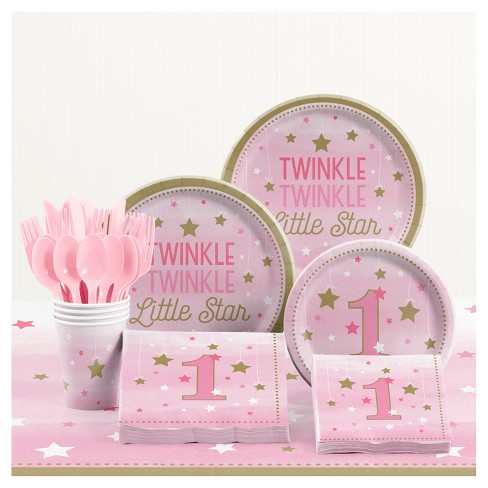 One Little Star Girl 1st Birthday Party Supplies Kit Target