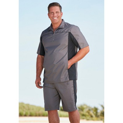 KingSize Quarter Zip Short Sleeve Colorblock Tracksuit - L, Navy Colorblock — фото 4
