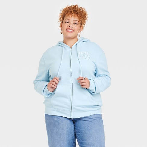 Blue zip up discount hoodie