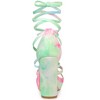 Allegra K Women's Opened Toe Tie Dye Platform Chunky Heel Lace Up Sandals - 3 of 4