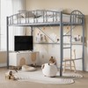 Loft Bed Twin Size, Heavy Duty Metal Loft Bed Frame with Arched Guardrail and Safety Ladder, Space-Saving, No Box Spring Needed - 3 of 4