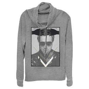 Juniors Womens Birds of Prey Mask Villain Cowl Neck Sweatshirt - 1 of 3