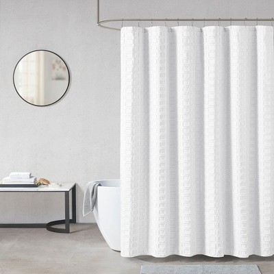 PAGED 72x72 Inch Shower Curtain Modern Shower Curtain with Soft Fabric Pom Poms for Bathroom, Machine Washable