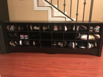 Prepac 60 Shoe Cubby Bench Black : Target