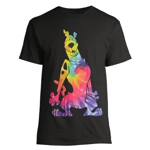 Seven Times Six Scooby-Doo Shirt Men's Tie-Dye Character Fill Large Graphic Print T-Shirt Black - 1 of 4