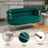 NicBex 50 Inch Modern Velvet Loveseat Sofa,2 Seater Sofa with Curved Backrest for Living Room,Apartment,Bedroom,Green - 4 of 4