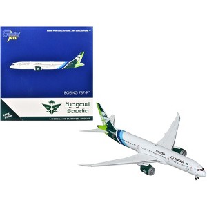 Boeing 787-9 Commercial Aircraft "Saudia Airline" (HZ-ARB) White with Tail Graphics 1/400 Diecast Model by GeminiJets - 1 of 3