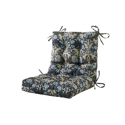ARTPLAN Outdoor Chair Cushion,High Back Tufted Patio Cushion with Tie for Adirondack Rocker Chair,44"x21"x4",1 Count,Floral