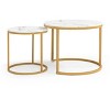 Sapphtopaz Modern Nesting Coffee Table, Round Coffee Tables for Living Room with Metal Frame Center Table for Living Room, Bedroom - 4 of 4