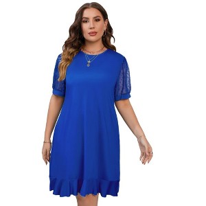 Wrap Midi Dresses A-Line Flare Casual Short Dresses - 1 of 1