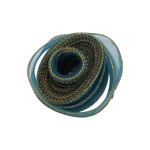 Unique Bargains Ribbon Gold-Edged Fishtail Organza Simple Style Polyester 354.33"x1.57" 1 Pc - 1 of 3