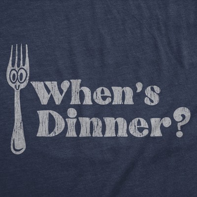 Мужские футболки Crazy Dog T-Shirts, Inc. Mens Funny T Shirts Whens Dinner Sarcastic Eating Graphic Novelty Tee for Men - Crazy Dog Men's T Shirt For Foodies Navy M — фото 2