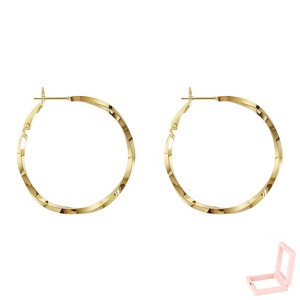 Gold-Tone Textured Hoop Earrings, Classic Statement Jewelry for Women, Daily & Styling Occasions - 1 of 4