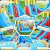HOMDOX 185" × 175" × 90" Mega Inflatable Water Slide Park Heavy-Duty for Kids Backyard 2 Pools + 2 Slides + Climbing Wall + Water Cannon + Air Blower - 3 of 4