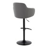 Boyne Contemporary Adjustable Swivel Barstool with Metal Base and Rounded T Footrest by LumiSource - Set of 2 - 4 of 4