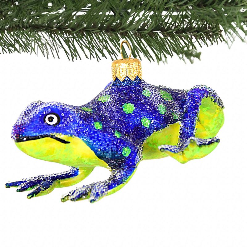 Morawski 2.5 Inch Blue Frog With Dots Poland Green Dots Tree Ornaments, 2 of 4