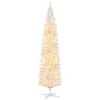 YOOCOZZ Classic Christmas Decoration - 8ft Pre-Lit Slim Noble Fir Artificial Xmas Tree with 300 Warm White LED Lights & 618 Tips,Sturdy Stand, White - 3 of 4