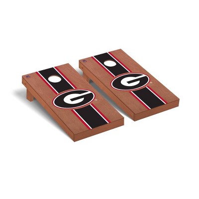 NCAA Georgia Bulldogs Premium Cornhole Board Rosewood Stained Stripe Version