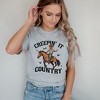 Simply Sage Market Women's Creepin' It Country Cowboy Short Sleeve Graphic Tee - 2 of 4