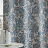 HLC.ME Amalfi Paisley Faux Silk 100% Blackout Thermal Lined Curtain Grommet Panels - Energy Efficient, Noise Reducing - Set of 2 - 4 of 4