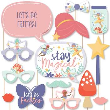 Big Dot of Happiness Let's Be Fairies - Fairy Garden Birthday Party Photo Booth Props Kit - 20 Count