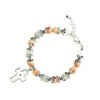 Dicksons 35-8088 Mustard Seen Peach White Cross One Size Genuine Beaded Stone Women's Charm Stretch Bracelet - 2 of 2