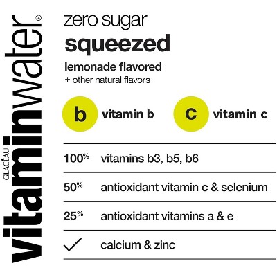 Vitaminwater Zero Squeezed, Electrolyte Enhanced Water W Vitamins, Lemonade Drinks, 20 Fl Oz, 24 Pack Zero Squeezed 20 Fl Oz (Pack of 24)
