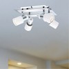 Eglo Lighting Modern Davida 9 Inch 4 Light Glass Shade Semi Flush Mount 50 Watt Steel Ceiling Light Fixture, Chrome and White - 2 of 4